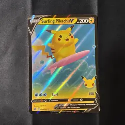 Pokemon Surfing Pikachu V Celebrations 25th 008/025 Ultra Rare NM - Image 1