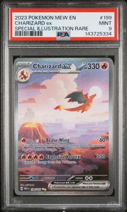 2023 POKEMON MEW EN-151 SPECIAL ILLUSTRATION RARE #199 CHARIZARD EX PSA 9 - Image 1