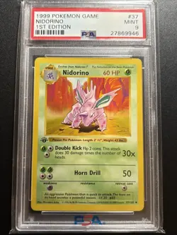 Pokmon PSA 9 1st Edition Nidorino 037/102 Base Set (Shadowless) - Image 1