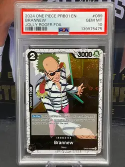 2024 One Piece PRB-01 English OP03-089 Brannew Jolly Roger Foil PSA 10 GEM MINT - Image 1