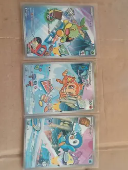 Pokemon First Partner Ascended Illustration Sinnoh Set Chimchar Turtwig Piplup - Image 1