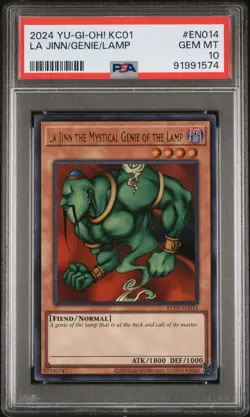 Yugioh La Jinn The Mystical Genie of The Lamp KC01-EN014 Ultra Rare PSA 10 Gem - Image 1
