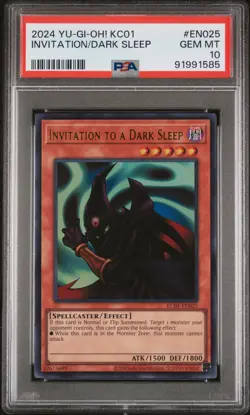 YuGiOh INVITATION TO A DARK SLEEP #KC01-EN025🔥PSA 10🔥UNLIMITED-2024 ULTRA RARE - Image 1