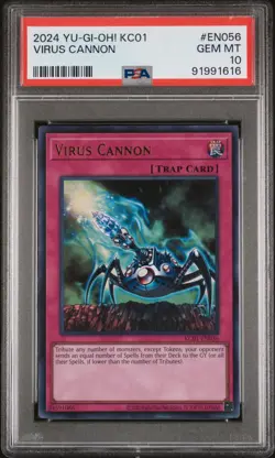 YuGiOh VIRUS CANNON #KC01-EN056🔥PSA 10 GEM🔥UNLIMITED EDITION-2024 ULTRA RARE - Image 1