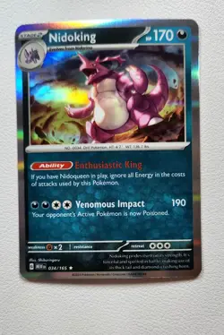 Nidoking 034/165 SV: Scarlet & Violet 151 Holo NM Pokemon TCG - Image 1