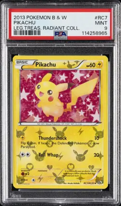 2013 POKEMON B&W LEGEND TREASURES RADIANT COLL #RC7 PIKACHU PSA 9 - Image 1