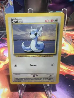 Pokemon TCG Base Set Dratini 26/97 Regular Basic 50 HP English Card - Image 1