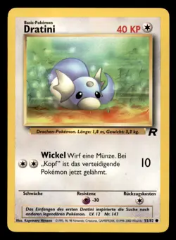 Dratini 53/82 Common Team Rocket Pokemon Unlimited Moderately Played - Image 1