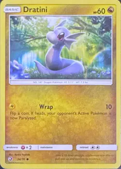 Dratini 34/70 Common Dragon Majesty Pokemon Lightly Played - Image 1