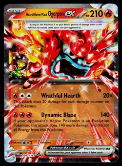 Hearthflame Mask Ogerpon ex 040/167 Double Rare Twilight Masquerade Pokemon LP - Image 1