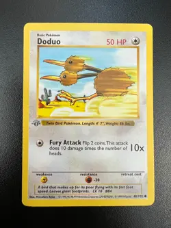 Pokemon Doduo 48/102 Base Set 1st Edition Gray Stamp Moderately Played MP - Image 1