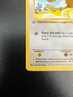 Pokemon Doduo 48/102 Base Set 1st Edition Gray Stamp Moderately Played MP - Image 5