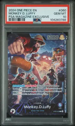 PSA 10 MONKEY D LUFFY 060 | PSA Magazine Promo OP05 Graded Pokemon Card HK - Image 1