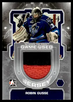 2012-13 In The Game Between Pipes Jerseys Silver Robin Gusse Rimouski Oceanic - Image 1