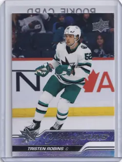2023-24 Upper Deck Series 1 Tristen Robins Young Guns RC #223 San Jose Sharks - Image 1