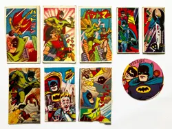 BATMAN "MENKO" VINTAGE 1960's JAPANESE CARDS lot 9 -BATMAN & ROBIN SUPPER RARE! - Image 1