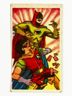 BATMAN "MENKO" VINTAGE 1960's JAPANESE CARDS lot 9 -BATMAN & ROBIN SUPPER RARE! - Image 4