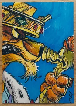 Prince John Sir Hiss Robin Hood Disney PSC 1/1 Hand Drawn Sketch Card ACEO - Image 1