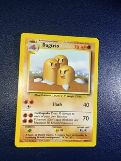 Pokemon TCG Dugtrio Base Set 19/102 Regular Unlimited Rare Vintage Card Vtg LP - Image 1