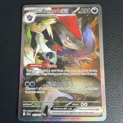 Pokemon TCG N's Zoroark EX Holo Card 185/159 SV09 Journey Together SIR - Image 1