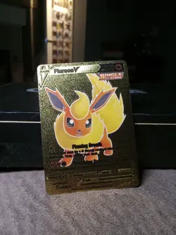 Pokemon Flareon v Gold Foil Fan Art Card Single Strike 169/203 - Image 1