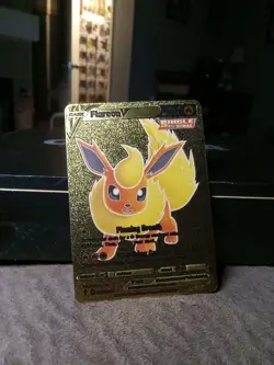 Pokemon Flareon v Gold Foil Fan Art Card Single Strike 169/203 - Image 2