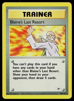 Pokemon Card Gym Heroes Blaine's Last Resort 105/132 Unlimited Uncommon - Image 1