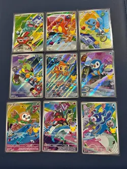 Pokemon TCG First Partner Illustration Series 1 Full Set of 9 Cards Kanto nice! - Image 1