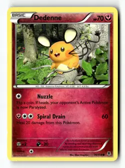 Pokemon Card Dedenne LP XY - Phantom Forces Common 70/119 - Image 1
