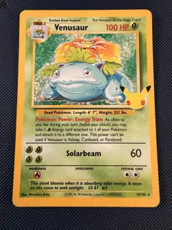 Pokemon Venusaur 15/102 Rare Foil Holo Card Celebrations Set NM - Image 1