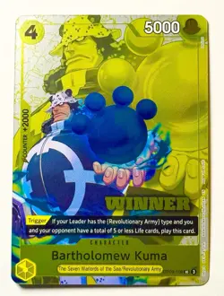 One Piece Bartholomew Kuma OP09-108 WINNER TOURNAMENT PACK CARD Vol. 4 English - Image 1
