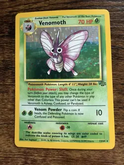 Pokemon TCG Venomoth Holo Rare Card 13/64 Jungle Unlimited Excellent Condition - Image 1