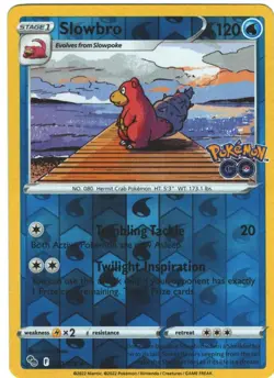 Slowbro 20/78 Pokemon GO Set Reverse Holo Uncommon Pokemon Card TCG - Image 1