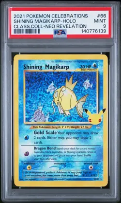 Shining Magikarp PSA 9 Pokemon Card Celebrations 66/64 Classic Collection 2021 - Image 1