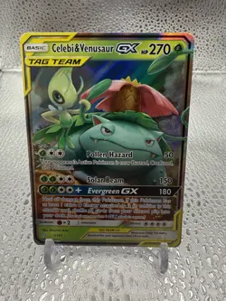 Pokemon TCG Celebi & Venusaur GX 1/181 Sm-Team Up Tag Team Ultra Rare Card - Image 1
