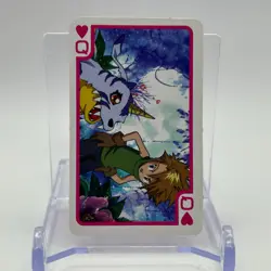 Gabumon Digimon Adventure TV Magazine Trump Playing Card Heart Queen TCG Japan - Image 1