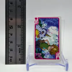 Gabumon Digimon Adventure TV Magazine Trump Playing Card Heart Queen TCG Japan - Image 2