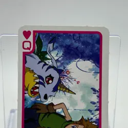 Gabumon Digimon Adventure TV Magazine Trump Playing Card Heart Queen TCG Japan - Image 3