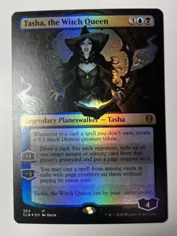 Magic: The Gathering Tasha Witch Queen Foil Borderless Mythic Planeswalker Blue… - Image 1