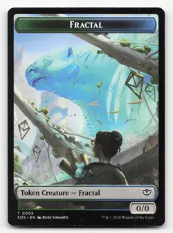 Fractal 5 // Pest 9 Double-Sided Token 5 // 9 Secrets of Strixhaven MTG NM - Image 2
