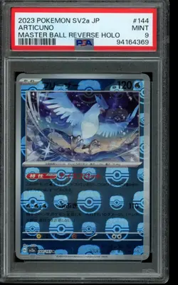 PSA 9 MINT Pokemon Articuno 151 SV2A Reverse Master Ball Japanese #144 2023 - Image 1