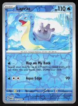 Lapras 131/165 Uncommon 151 Pokemon Reverse Holo NM - Image 1