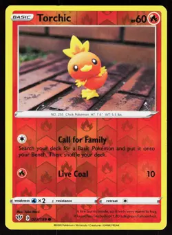 Torchic 022/189 Common Darkness Ablaze Pokemon Reverse Holo LP - Image 1