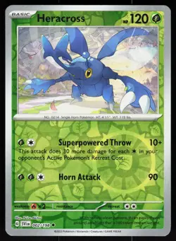 Heracross 002/198 Uncommon Scarlet & Violet Pokemon Reverse Holo NM - Image 1