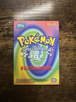 Pokemon Topps Rainbow Foil Dragonite E12 #149 Blue Label NM - Image 2