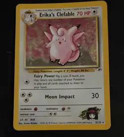 Pokemon Erika's Clefable 003/132 Gym Heroes Holo Rare Unlimited 70 HP Stage 1 - Image 1