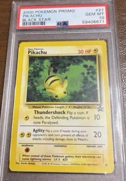 Pokemon 2000 Promo Pikachu Black Star Card PSA GEM MT 10 - Image 2