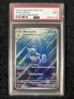 2023 Pokemon SV 151 Wartortle Illustration Rare #171/165 PSA 9 - Image 1