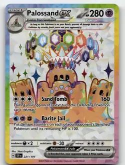 PALOSSAND EX 221/191 ULTRA RARE SURGING SPARKS POKEMON NEAR MINT - Image 1