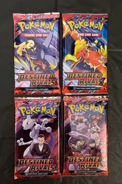 Pokemon TCG Destined Rivals Booster Pack Art Set (x4 Loose Boosters) New/Sealed - Image 1